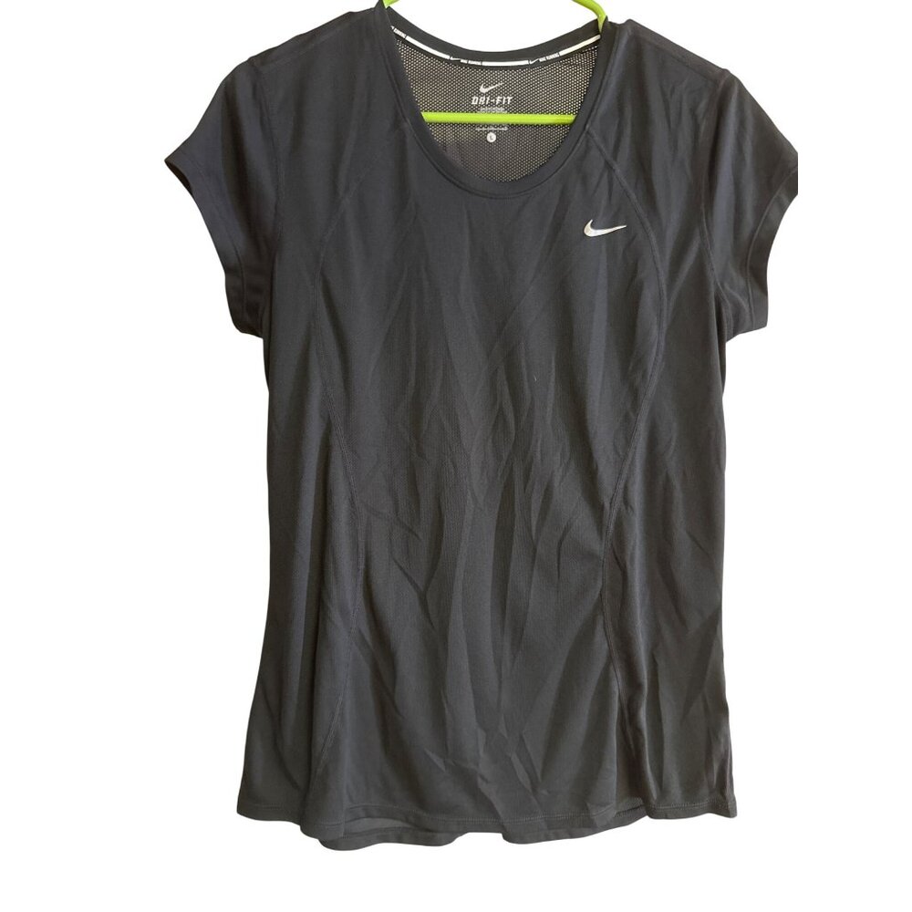 Nike Womens Black Dri-Fit Running T-Shirt Size L